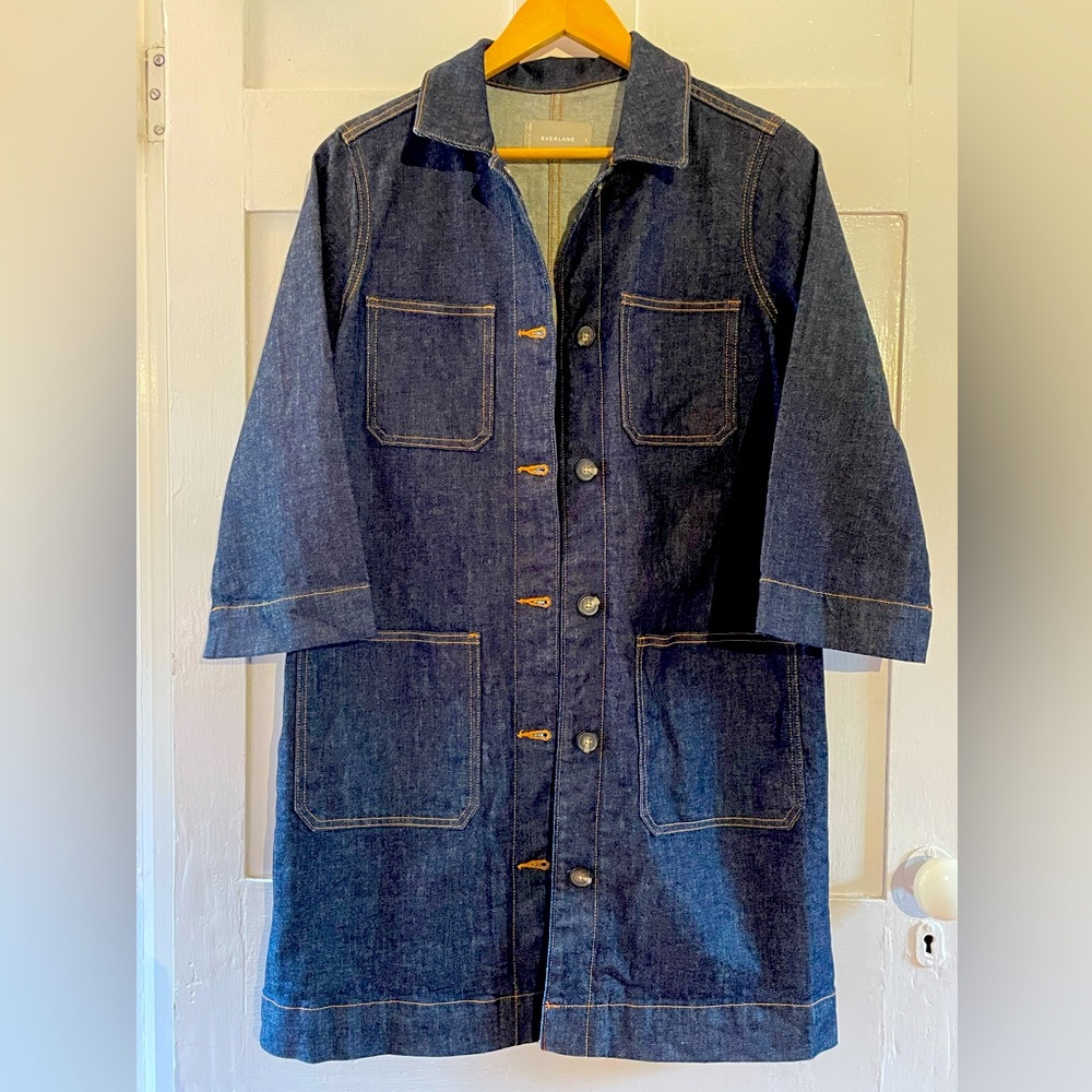 Everlane Dark Blue Indigo Denim Jacket Coat Sz S Small